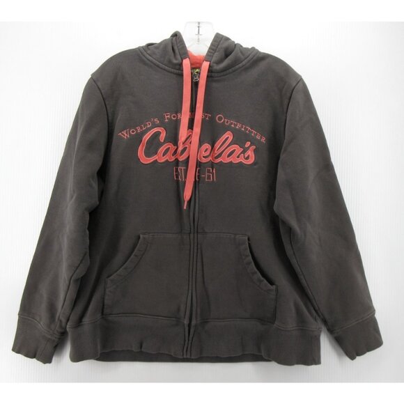 Cabela's Tops - Cabelas Sweatshirt XL Hoodie Fleece Lined Spell Out Logo Embroidered
